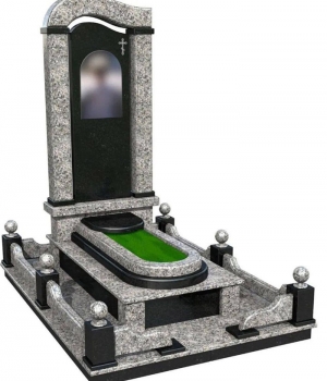3D памятник серый гранит
